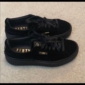 Fenty x Puma black velvet sneakers